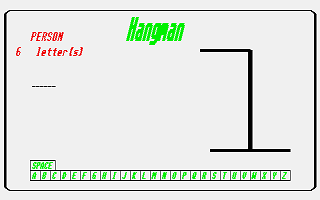 Hangman atari screenshot